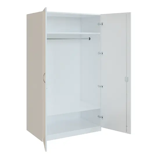 Q 22-100 skříň šatní, 2-dvéřová, 1000x600x1800mm, bílá